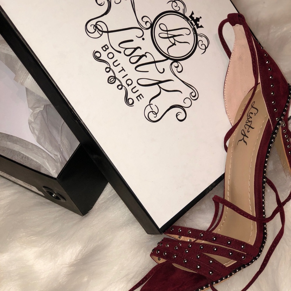 Burgundy Heels with studs! Brand New